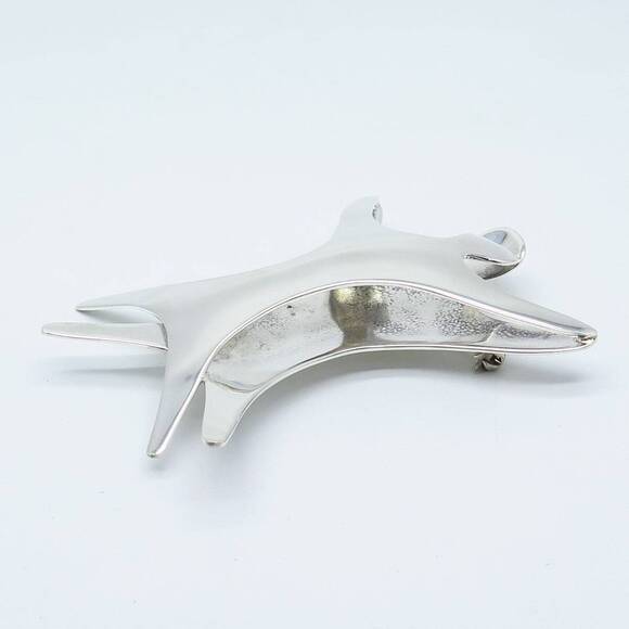 925 Sterling Silver Vintage Mexico Modernist Pin Brooch - Picture 6 of 7